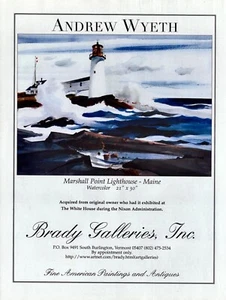 ANDREW WYETH Art Gallery Exhibit ~ Marshall Point Lighthouse ~ PRINT AD ~ 2000 - Picture 1 of 1