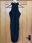 LADIES SIZE 8 BLACK HALTERNECK RUCHED MINI DRESS, LOOK OF THE DAY