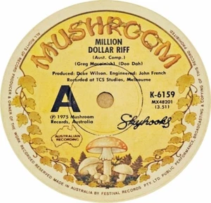 SKYHOOKS - MILLION DOLLAR RIFF / Forging Ahead - Rare Oz 7" 45 1975 - Mushroom - Picture 1 of 4