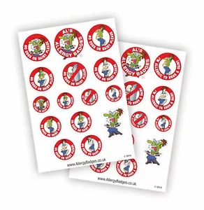 Egg & Dairy Allergy Stickers Also Sew-on Patches Pin Badges Allergic Eggs/Dairy - Foto 1 di 14
