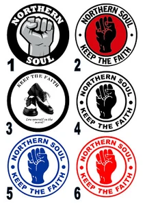 Northern Soul 7.5 inch round edible Icing Sheet Iced Cake Topper - Picture 1 of 9