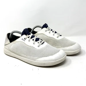 Olukai Moku Pae Mens Sze 10.5 Mesh Casual Comfort Slip Boat Shoes Sneakers White - Picture 1 of 10