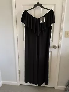 Anthony Original Black Ruffle Neckline Sleeveless Stretch Dress P1X NWT - Picture 1 of 11
