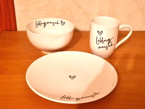 Villeroy & Boch - SET: Lieblingsmensch : Kaffeebecher + Teller + Müslischale - Bild 1 von 6