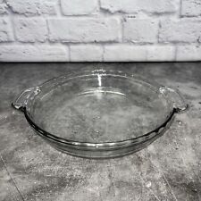 Vintage Anchor Hocking USA Heavy 2+ lb Clear Glass 9.5” 24cm Pie Bake Pan Plate