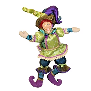 Muñeca Bufón Mardi Gras Colección Wayne Kleski Katherines 12" - Imagen 1 de 9