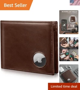 AirTag Wallet- Genuine Leather Bifold Mens Wallet with AirTag Holder,RFID Blo... - Picture 1 of 8