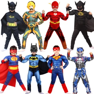 Halloween Kids Animation Cosplay Costumes Marvel Superheroes Superman Jumpsuit - Picture 1 of 44