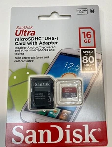 Sandisk ultra microSDHC 16GB speed 80mb/s - Picture 1 of 1