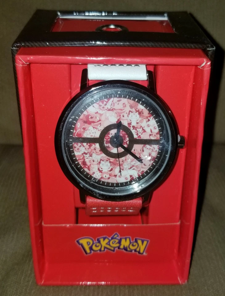 Pokemon Watch Accutime Red White Collection Pikachu Pok503 Poke Adjustable