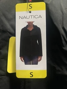 Nautica Womens' Water Resistant Wind Breaker-Pockets-(Black, Small)-NWT - Picture 1 of 4