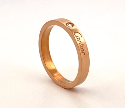 Anillo Cartier C de Cartier Banda 3mm Un Diamante Oro Rosa 18K Talla 56 EE. UU. 7,5 Foto 1 de 4