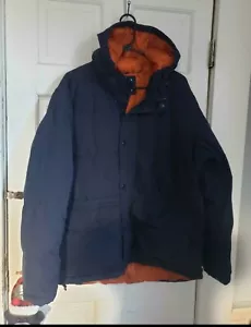Old Navy- Mens Large Blue Warm Zip-Up Puffer Hooded Water Resistant Jacket - Picture 1 of 5