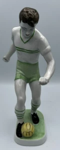 Seltene Hollohaza Keramik Statue 1960er Kezzel Festett Fußballspieler - Bild 1 von 5
