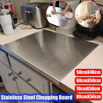 50/60/70/80cm Stainless Steel Cutting Chopping Board Pastry Bench Protector New - image 1 of 4