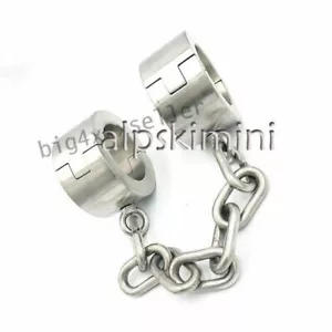 Puños pesados de acero inoxidable para piernas tobillera sujetadores grillete esposas de metal - Imagen 1 de 4
