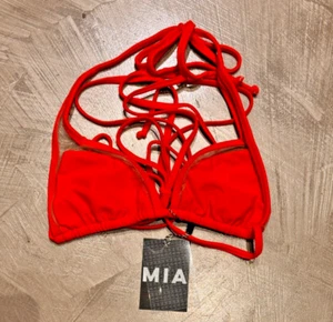 MAI MIA STRING KINI BIKINI TOP SEXY CUTE RED BEACH VIBES WOMEN'S LARGE NWT - Picture 1 of 5