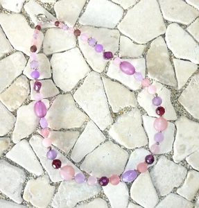 ★ mittellange Kette ★ Collier ★ lila, rosa & amethyst ★ - Picture 1 of 5