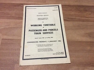 1982 BRITISH RAILWAYS- SCOTTISH REGION  VINTAGE TIMETABLE SUPPLEMENT- FREEPOST - Picture 1 of 7