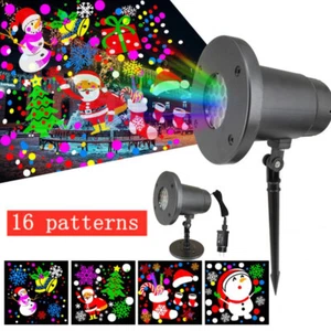 16 Patterns Outdoor Christmas Projector Laser Light Snow Landscape Garden Lamp - Picture 1 of 12