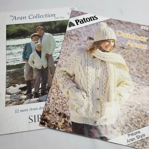 Vintage Outdoor Aron Sweater Pattern Booklets Crochet Knitting - Picture 1 of 10