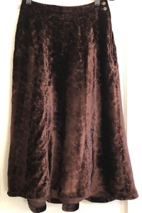 Vintage Kenzo Of Paris For Nieman Marcus Brown Velvet Floral Design Skirt XS 25” - Picture 1 of 7