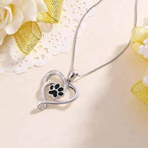 Creative Heart 925 Silver Necklaces Pendants Women Cubic Zirconia Jewelry - Bild 1 von 5