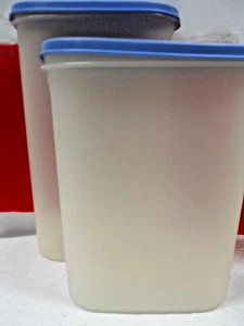 Lot of 5 VTG Tupperware Modular Mates w/Blue Lids 1615, 1614, 1643, 1641 & 1606 - Picture 1 of 12