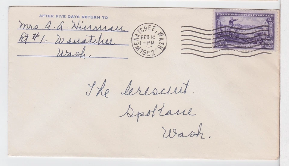 TurtlesTradingPost- Wenatchee, WA 1952- Commemorative on Commercial Cover - Image 1 of 1