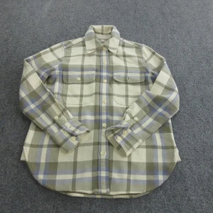 Faherty Hemd Damen XXS creme grün blau kariert Flanell Button Down Bio - Bild 1 von 11