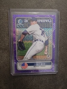 2020 BOWMAN CHROME SHINNING THE GLOBE CASEY MIZE MOJO RIFRATTORE VIOLA #/250  - Foto 1 di 2