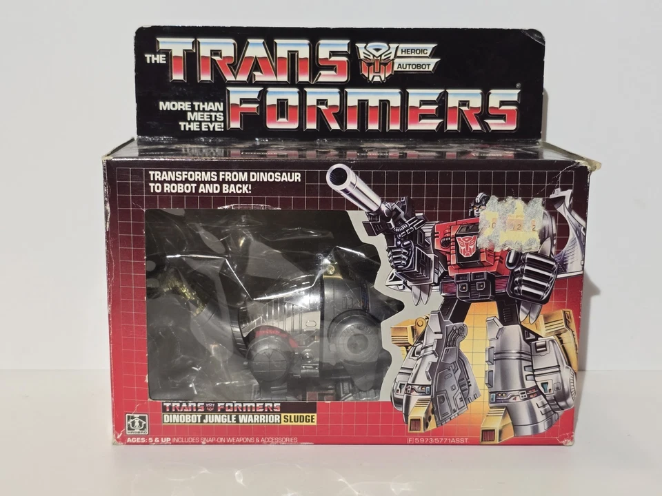 Vintage Hasbro G1 Transformers Sludge Dinobot Action Figure Complete with Box - Image 1 of 4