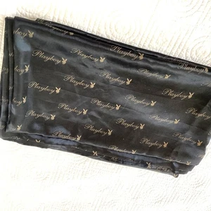 Vintage PLAYBOY BUNNY Home BRAUN Full Size Satin Bettlaken ein flaches Laken - Bild 1 von 7