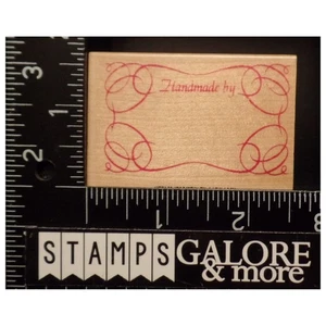 INKADINKADO RUBBER STAMPS Handmade By scroll border frame #T13 - Picture 1 of 2