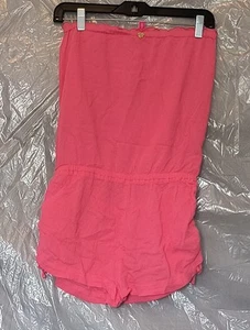 Victoria's Secret Romper Size S Pink Y2K Strapless Pull-On Playsuit Cover Up - Picture 1 of 8