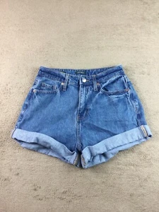 Pantaloncini jeans donna Wild Fable 2 blu "Happy" polsino arrotolato vita alta mamma - Foto 1 di 7