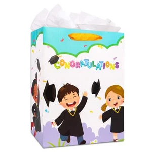 Kindergarten Graduation Gift Bag 11.5" Large Tissue Paper 2025 Pre-K Boys - Picture 1 of 6
