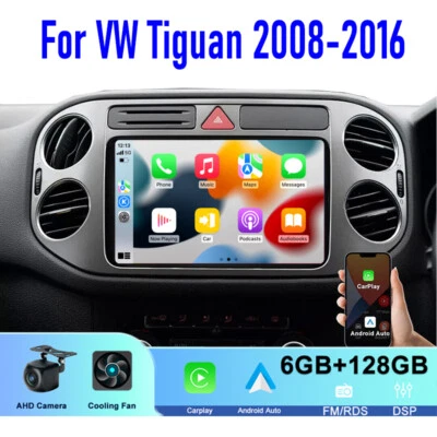Radio estéreo para automóvil 128 GB 9" para VW Tiguan 2008-2016 Apple CarPlay Android 15 GPS Foto 1 de 4
