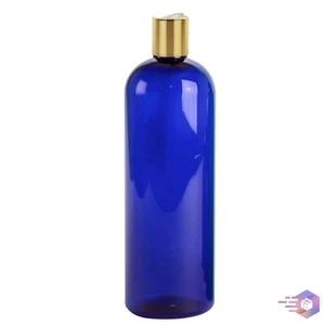 16 Oz Royal-Blue Cosmo abgerundete Kugel Shampoo Flasche Goldscheibe Deckel 24/410 - Bild 1 von 4