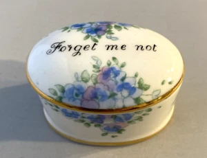 Royal Staffordshire Mini Trinket Covered Dish FORGET ME NOT Purple Pink Flowers - Picture 1 of 9