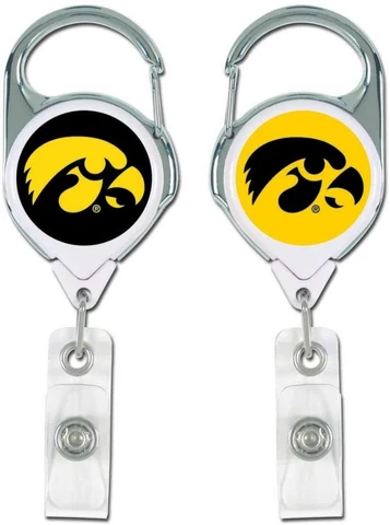Iowa Hawkeyes Retractable Metal Badge Holder [NEW] NCAA Key Chain ID Ring Cover