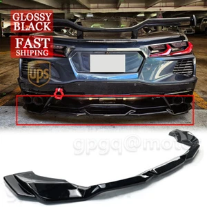 For Corvette C8 Z51 2020-2025 Gloss Black V2 Add-On Rear Bumper Diffuser Spoiler - Picture 1 of 12