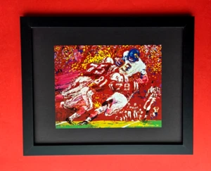 LeRoy Neiman NEBRASKA DEFFENSE Signed Pop Art Mounted & Framed New 14X11 W - Picture 1 of 3
