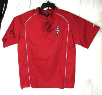 Rawlings Cortavientos 1/2 Cremallera Talla M Rojo Nats Bordado Manga Corta Béisbol Foto 1 de 4
