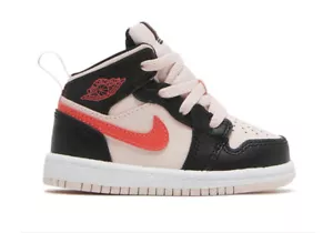 Nike Air Jordan 1 Mid Black Pink Crimson (TD) Size 10c 640735-604 NIB - Picture 1 of 1