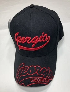 Nuovo cappello da baseball regolabile Georgia Bulldogs logo squadra nero, berretto, adulto, NCAA - Foto 1 di 6