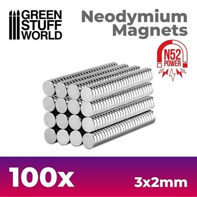 100x Aimants Néodymes 3x2mm (N52) - Super Aimants - Neodymium - Néo-aimants 40k • 12.75€