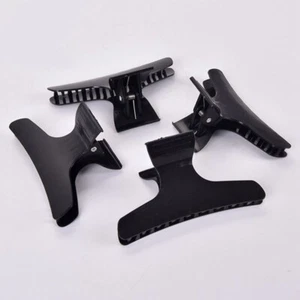 Butterfly HAIR CLIPS Salon Hairdresser Clamps Claw Grip Black 8cm UK NEW - Picture 1 of 16