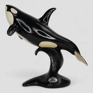 RARO SeaWorld Orca Rompiendo Estatua Edición Limitada Cerámica Arte Escultura Premio - Imagen 1 de 14