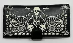 Loungefly 2000s Black White Skull Bandana Leather Bi Fold Wallet - Bild 1 von 6
